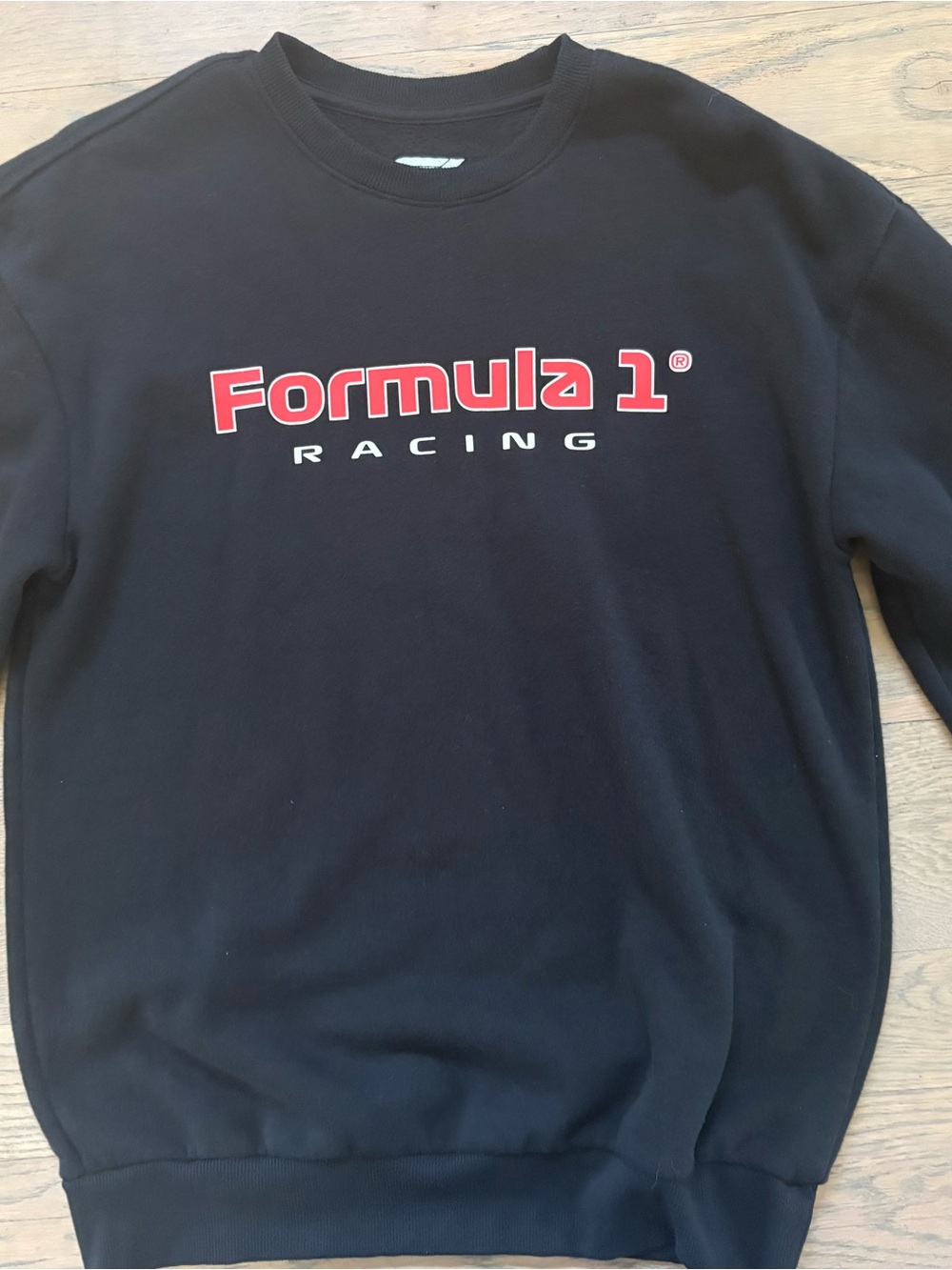 Hybrid Apparel Black Crewneck with White F1 Logo